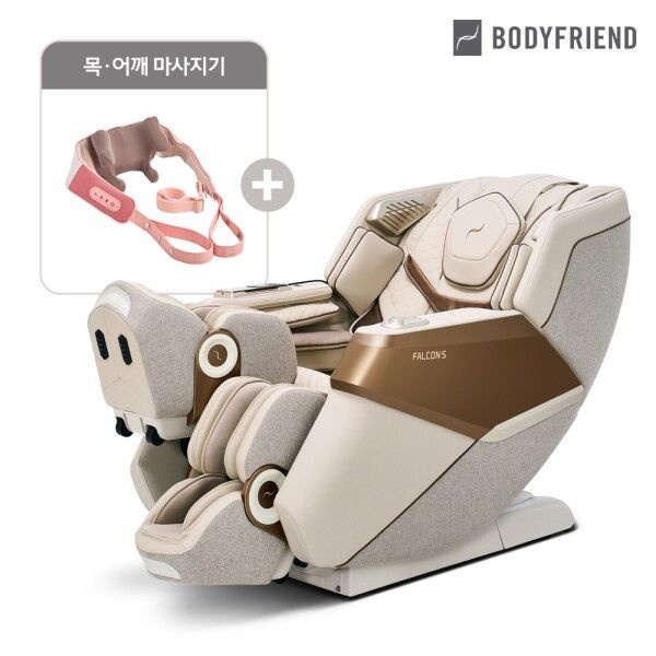 Shanghai Rongtai Health Technology Corporation Lim 바디프랜드 [바디프랜드] 팔콘S(천연가죽) 안마의자 헬스케어로봇 + 목어깨마사지기 결합상품