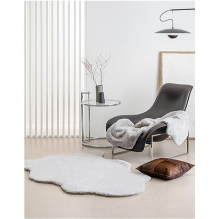 한빛카페트 래빗 양털 방석 체어 러그 그레이 60x170