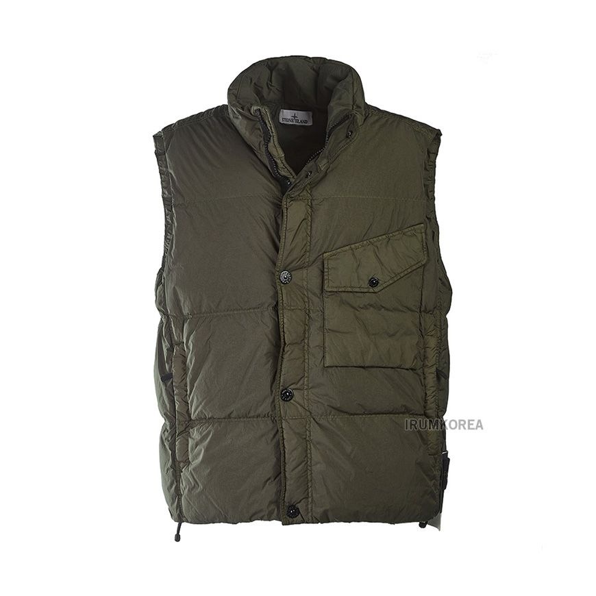 스톤아일랜드 라벨루쏘 FW25 남성 크링클 렙스 패딩 조끼 K2S15G100003 S0A23 V0054