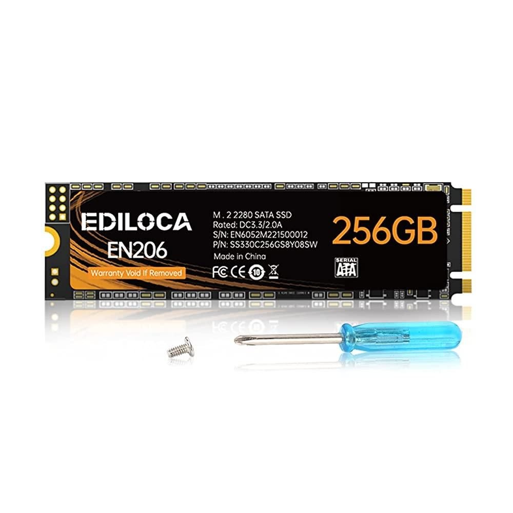[해외] Ediloca EN206 256GB 3D NAND TLC M.2 SSD, M.2 2280 SATA III 6Gb/s SSD 내장 하드 드라이브, 읽기/쓰기 속도 최대 550/460