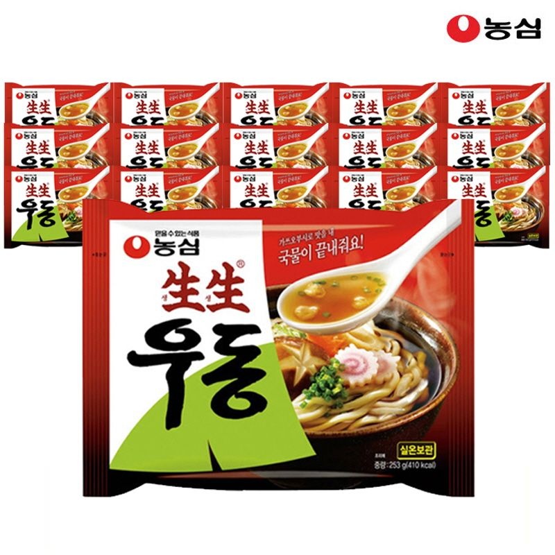 [농심][17일순차출고] 농심 생생 우동 봉지 253g x 16봉 / 생생 납작 떡볶이면 258g x 16봉 : 롯데ON