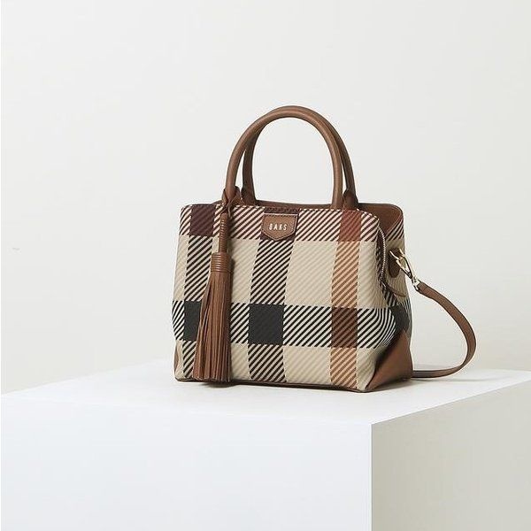 닥스 DAKS [GREAT HOUSE CHECK PVC] 브라운 빅하우스체크 토트백DCBA1F682W2 391258