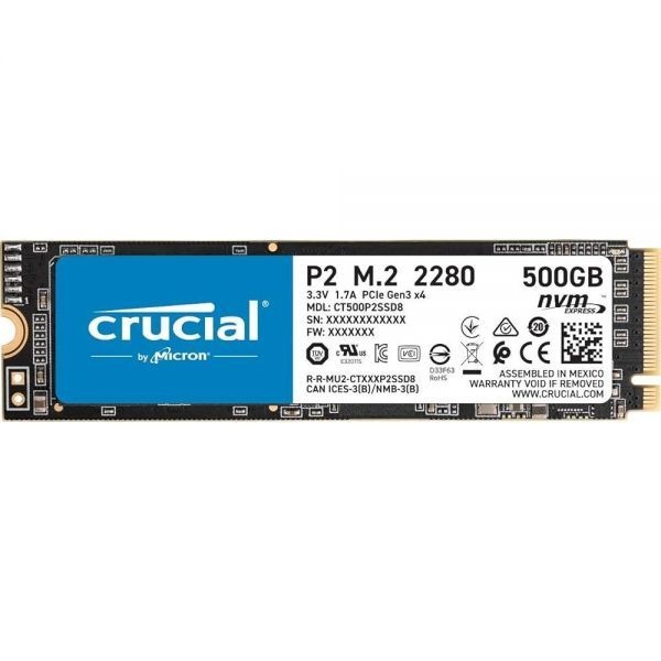 [해외] Crucial P2 3D NAND NVMe PCIe M.2 SSD 최대 2400MB/s 컴퓨터 액세서리