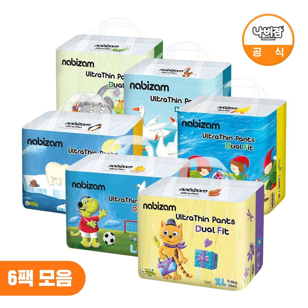 나비잠 기저귀 울트라씬듀얼핏 팬티 6팩