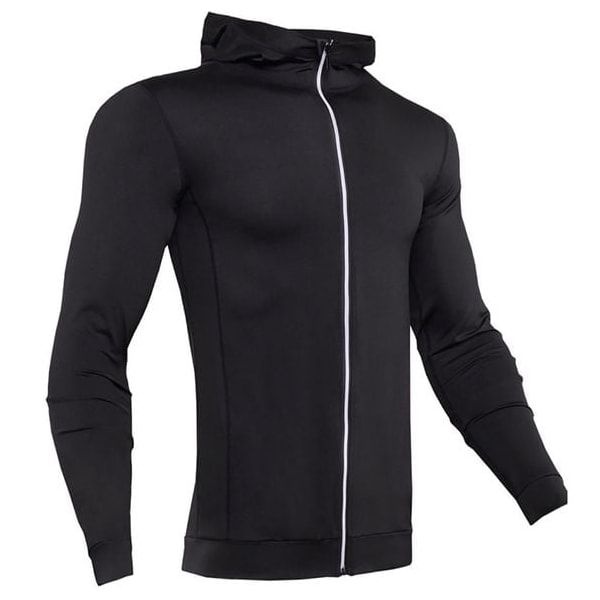 중국oem 쌍문상회 남성 머슬핏 기능성소재 트레이닝룩 후드 짚업 자켓