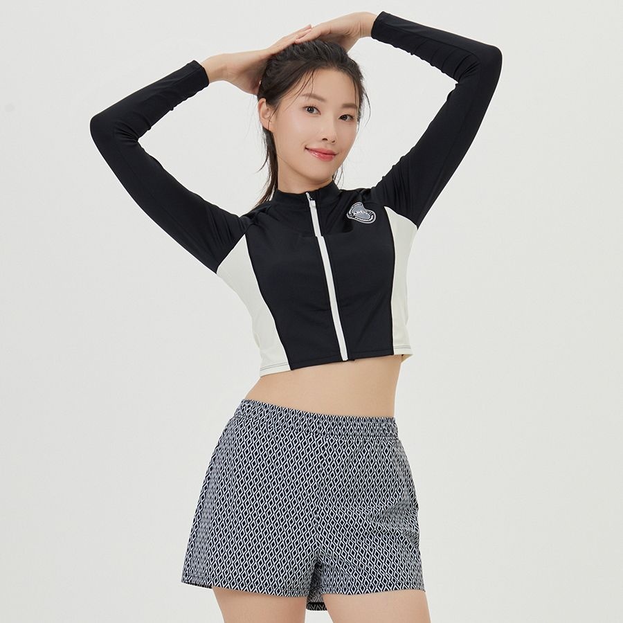 익산_동인코퍼레이션 아레나 [정상가 139,000원] 스키퍼 레저 집업 래쉬가드 세트 A4BL1PS08BLK