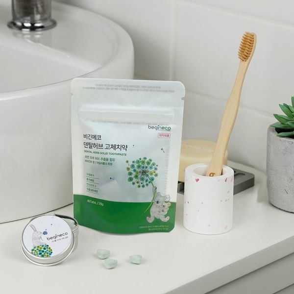 비긴에코 비긴에코 덴탈허브 고체치약 40정 씹는치약 의약외품 가글대용 간편휴...