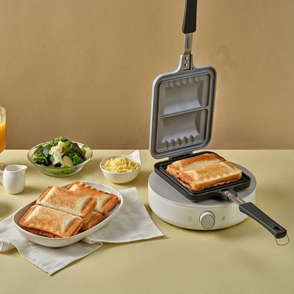 [위즈셀러협력사]가스레인지 인덕션 샌드위치메이커 토스트팬 식빵팬 식빵누름팬 양면팬 토스트프라이팬 휴대용토스트메이커 캠