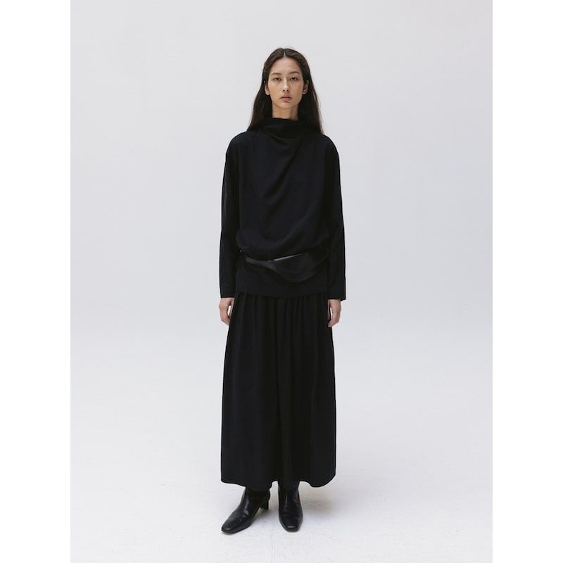 Moia Soft Cowl Blouse - Black