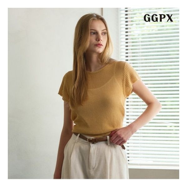 백 포인트 리본 니트 GPBKT022D 516916