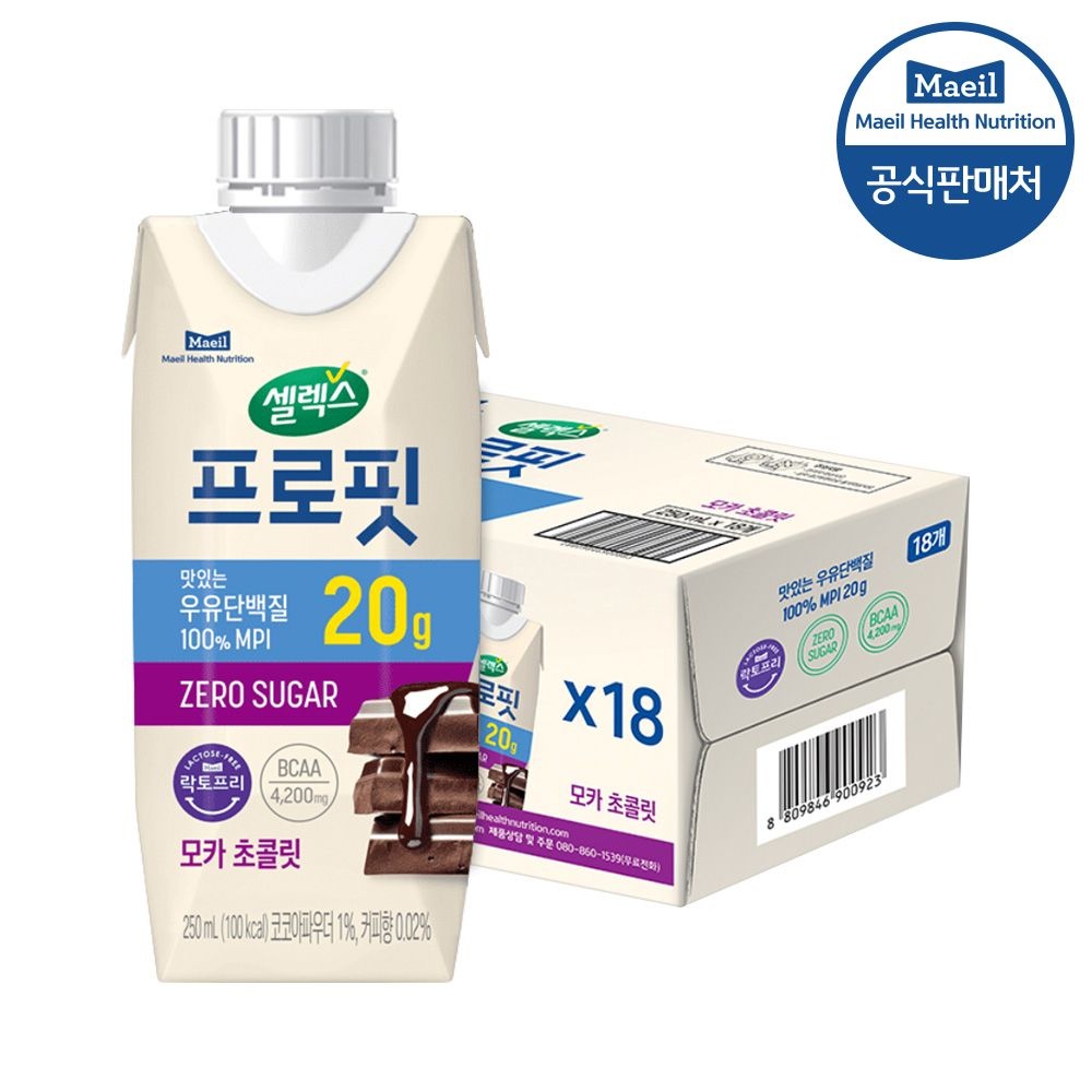 셀렉스 프로핏  완전단백질 모카 초콜릿 250ml 18입