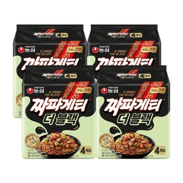 UnKnown 농심 짜파게티 짜장더블랙 4입 x 4개 총16입