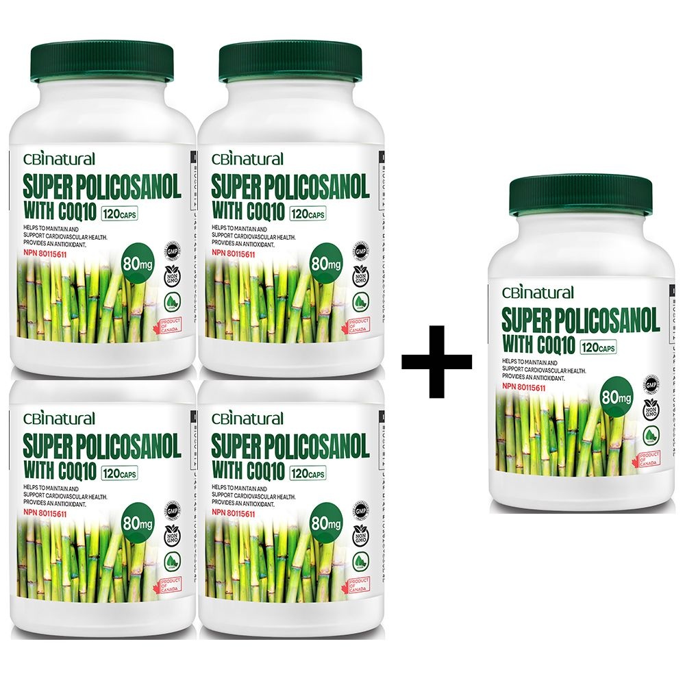(4+1)쿠바산 사탕수수 폴리코사놀 80mg+코큐텐 30mg/캐나다 생산 캐나다 GMP/NPN인증 쿠바산폴리코사놀