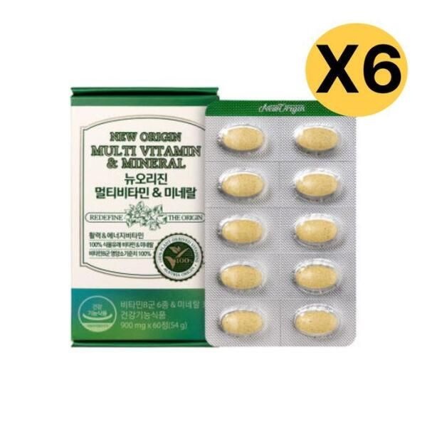 [셀러허브 식품] 뉴오리진 멀티비타민 미네랄 식물유래  60정 X6