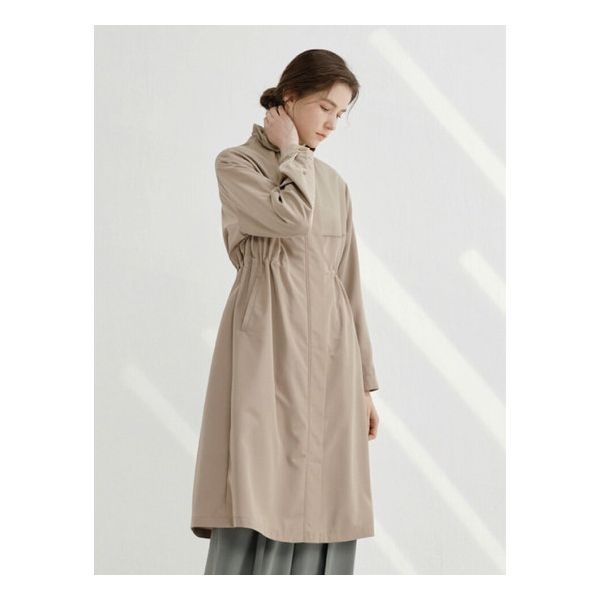 롱가죽배색트렌치점퍼 645410