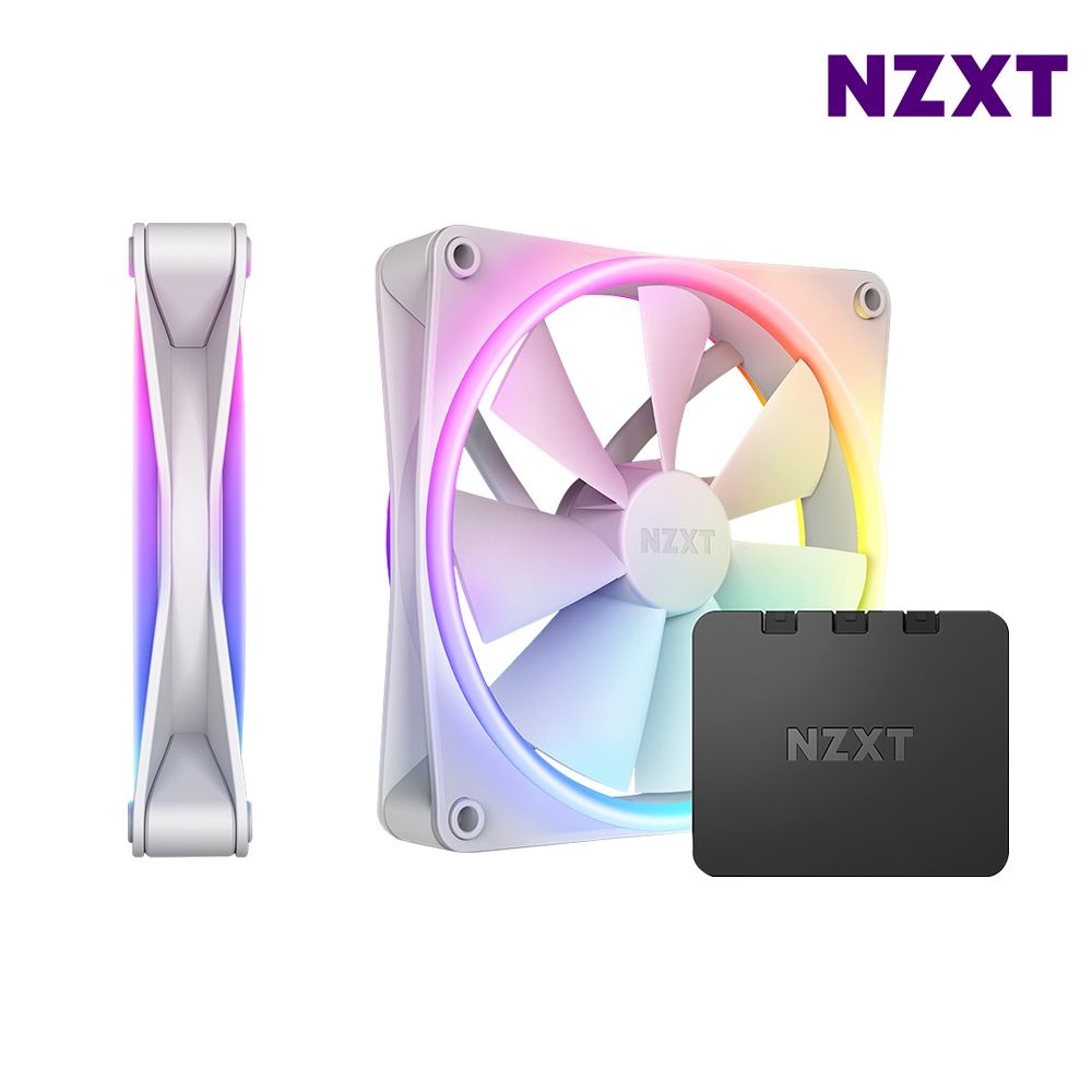 NZXT F140 RGB DUO 화이트 2팩+컨트롤러 쿨링팬 케이스팬 140mm