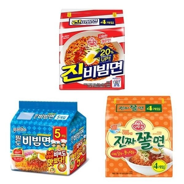 [하프클럽]ksr 오뚜기팔도 비빔면(진비빔면4개+팔도비빔면5개+진짜쫄면 4개)