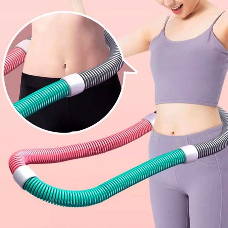 스프링 훌라후프 다이어트 허리운동 지압 후프 실내간편 휴대용 운동기구
