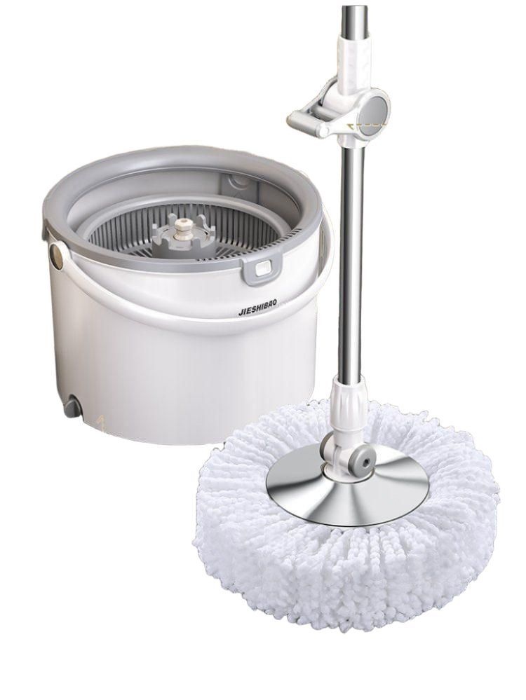 [해외] 회전 걸레 핸즈프리 새로운 자체 나사 물 버킷 가정용 자동 탈수 및 건조 걸레질 교두 천