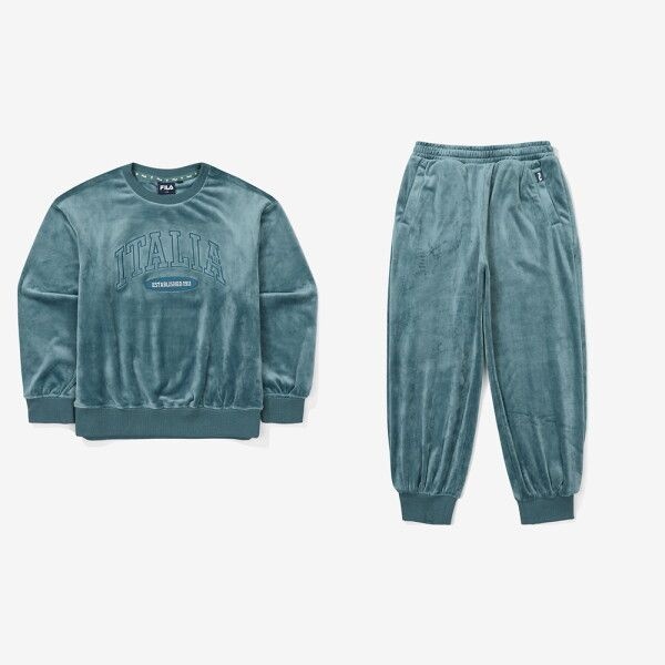 [휠라] 키즈 벨로아 맨투맨 팬츠 상하 세트 FK2FSF4201X GTL