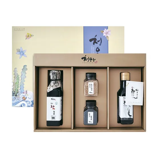 명절 실속 참기름 세트 2종 / 선물 거래처 회사 직원 모임 단체 교수님 고급 포장