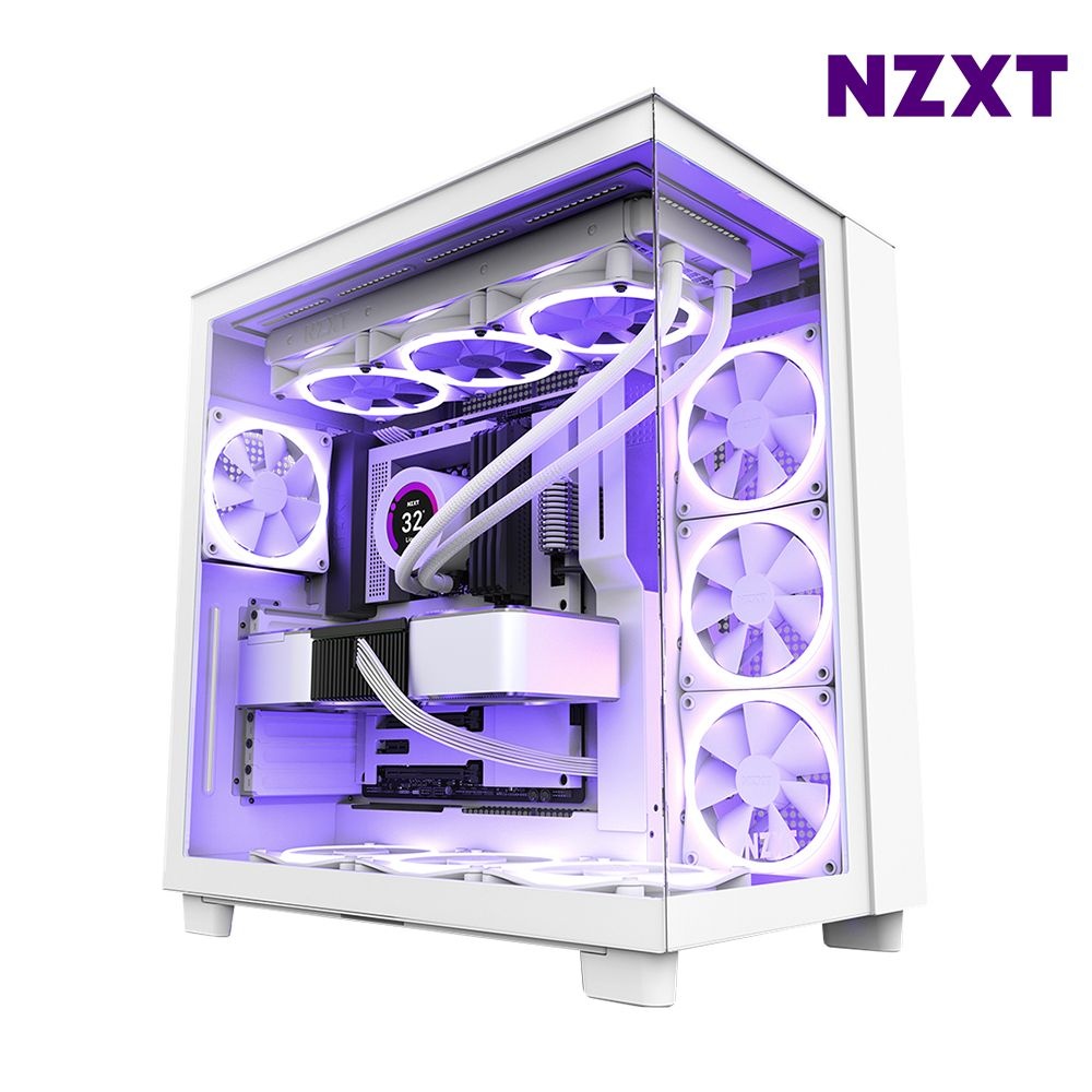 NZXT H9 FLOW 화이트 듀얼챔버 ATX PC케이스 미들타워케이스
