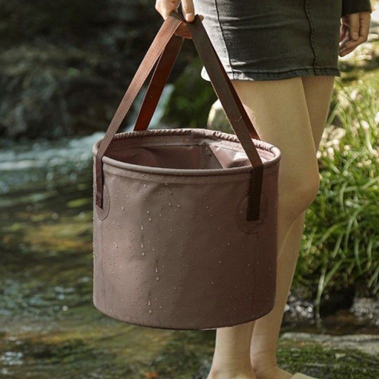 바구니(10L) 멀티 접이식 캠핑 (커피) 캠핑쓰레기통-캠핑바구니.캠핑바스켓.접이식바구니.접이식바스켓.