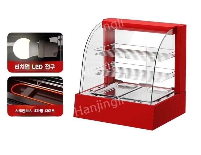 중국 협력사 [해외] 편의점 워머기 2단 음식 51x39x52 핫도그 핫바 치킨 유리 디스플레이 캐비닛