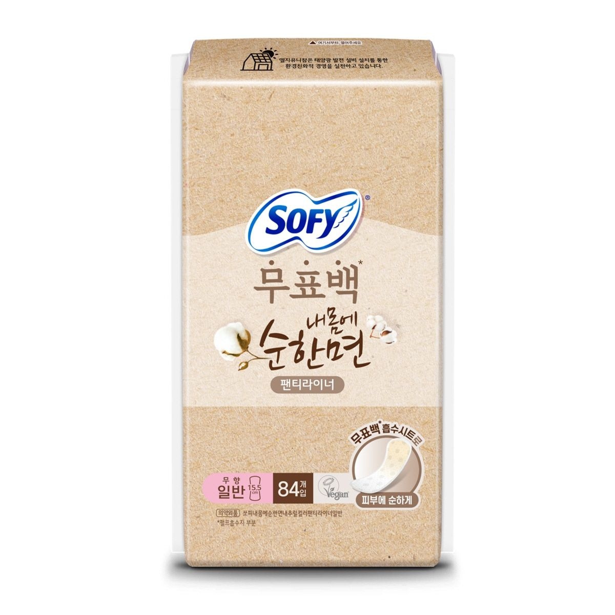 쏘피 순한면 무표백 속커버 라이너 일반 (84입)