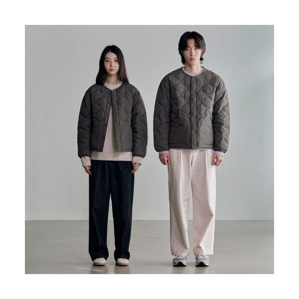 STCO 퀼티드 경량 점퍼_차콜그레이 387734