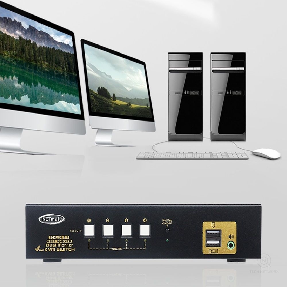 듀얼모니터 4대1 멀티 PC제어기 전환기 선택스위치 망분리 4포트 여러대 셀렉터 장비 여러개 선택기 장치 기기