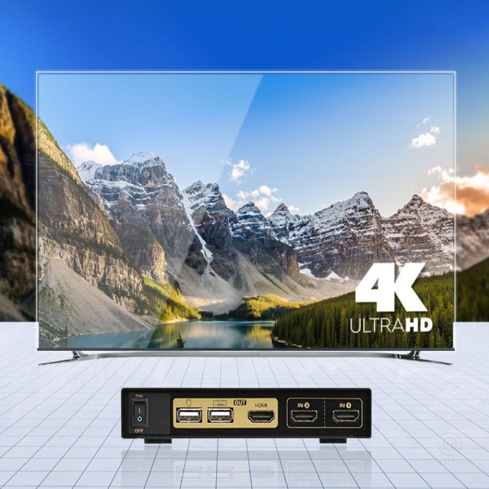 4K 지원 무전원 HDMI 2대1 PC본체 망분리 KVM스위치 제어 내부망 전환기 외부망 전환 연결 장치 두대 선택기