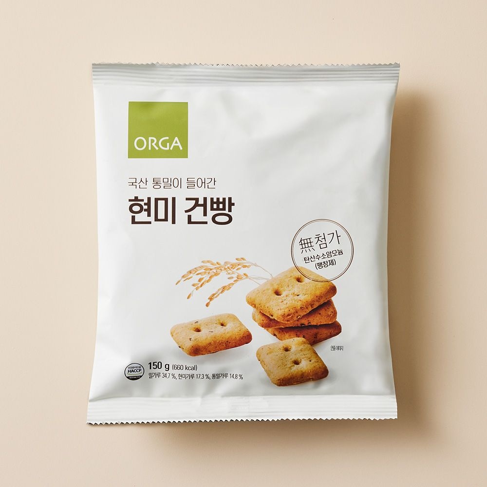 [롯데백화점] 올가홀푸드 [ORGA][2+1]현미 건빵(현미, 말차)(150g) LE1220555960