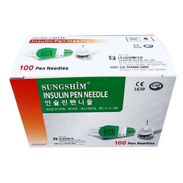 [오늘출발] 성심 인슐린 펜니들 100개입 멸균 주사침 주사바늘 31G 32G 4mm 5mm 6mm 8mm