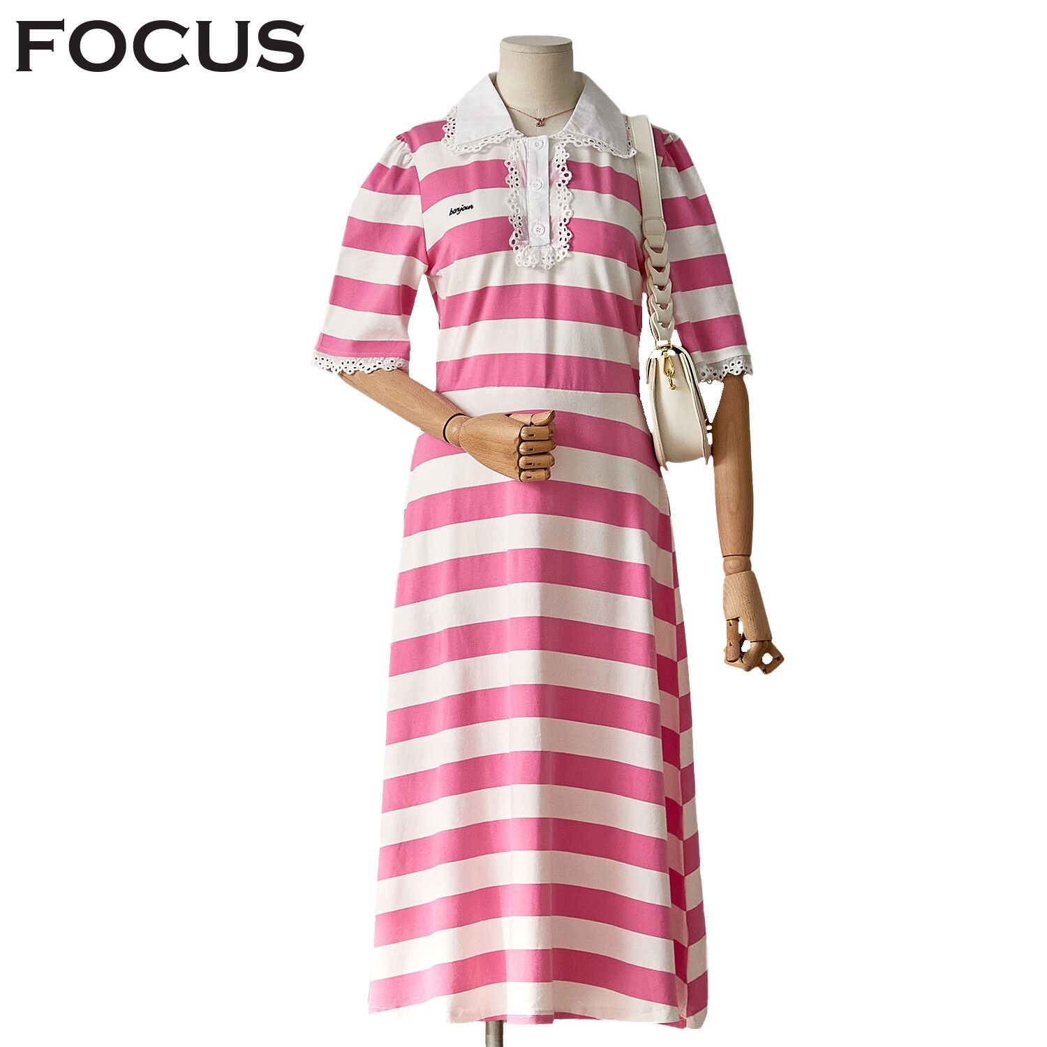 포커스 [모다아울렛][포커스]가로줄 펀칭 포인트 원피스FM3D7OP0346_JK 전주김제점