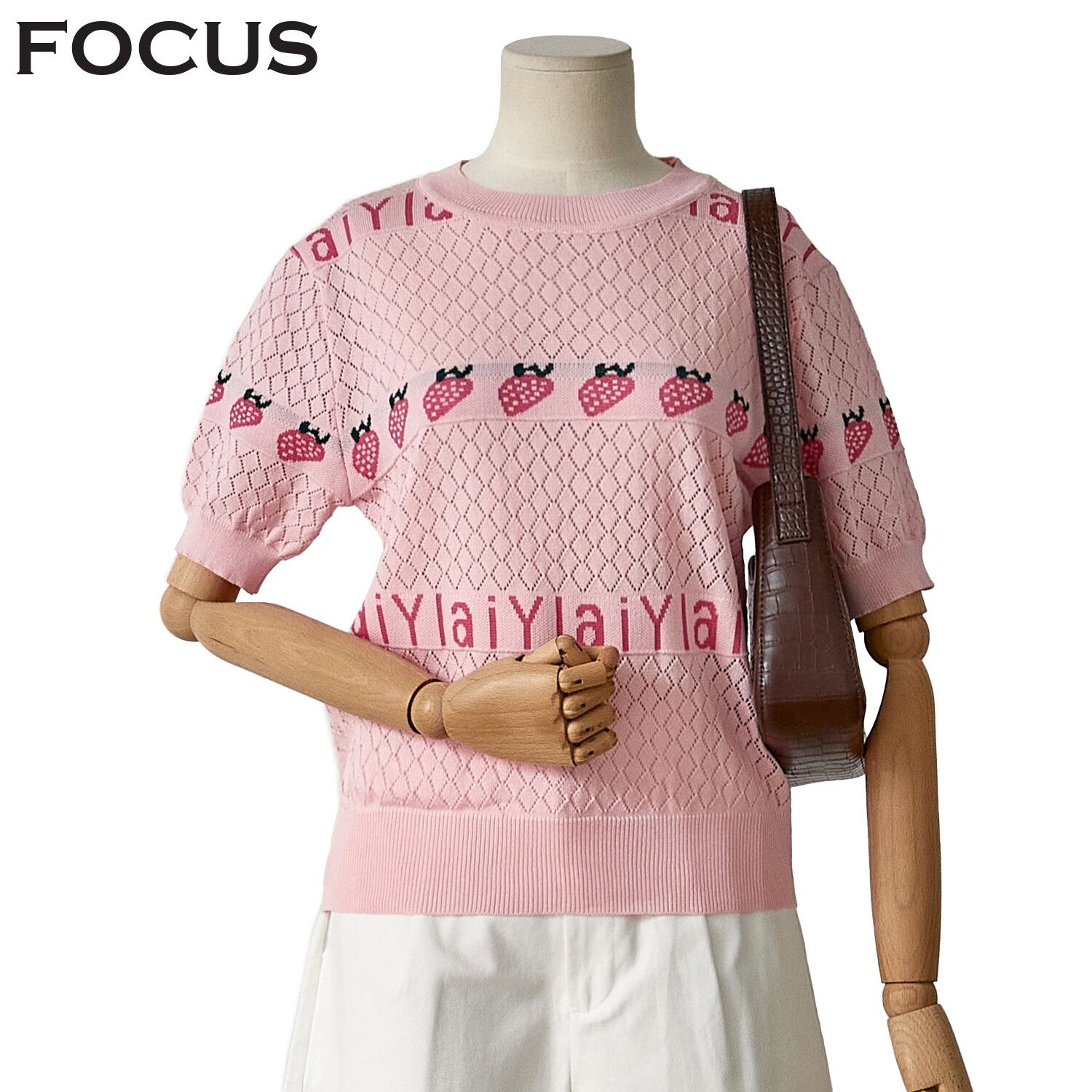 포커스 [모다아울렛][포커스]스트로베리 다이아 펀칭 니트 FM3E7KT0489_JK 전주김제점