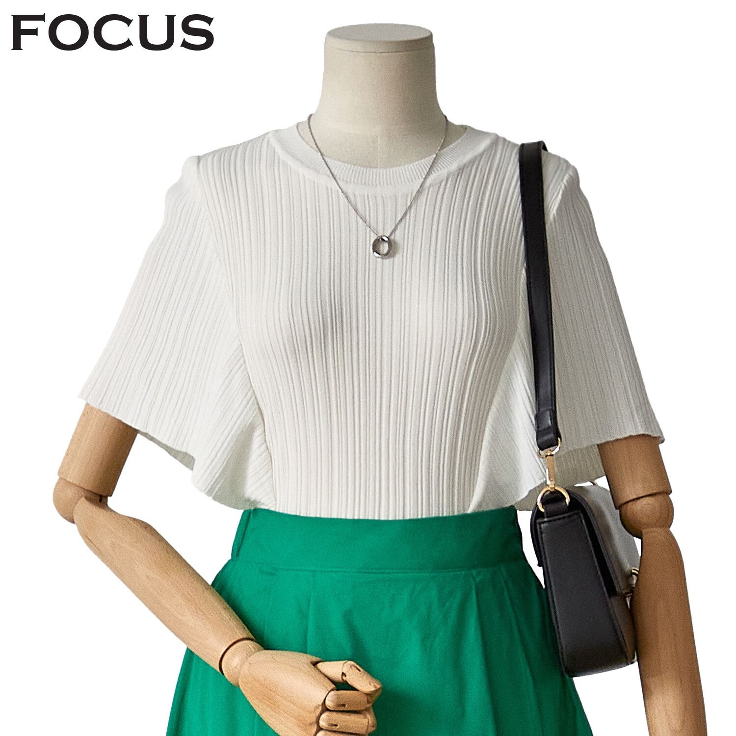 포커스 [모다아울렛][포커스]날개 반팔 니트FM3E7KT0439_JK 전주김제점