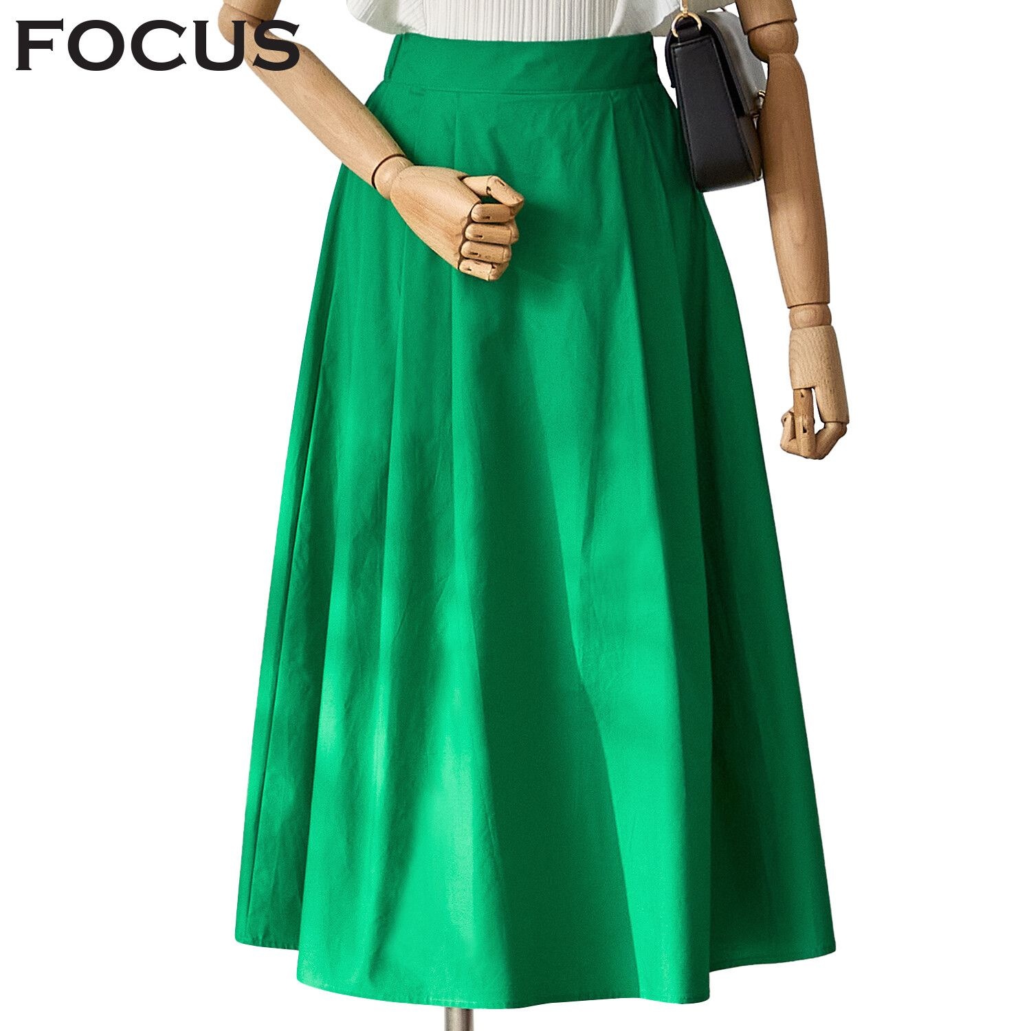 포커스 [모다아울렛][포커스]허리 맞주름 컬러 면 롱 스커트 FM3E7SK0454_JK 전주김제점