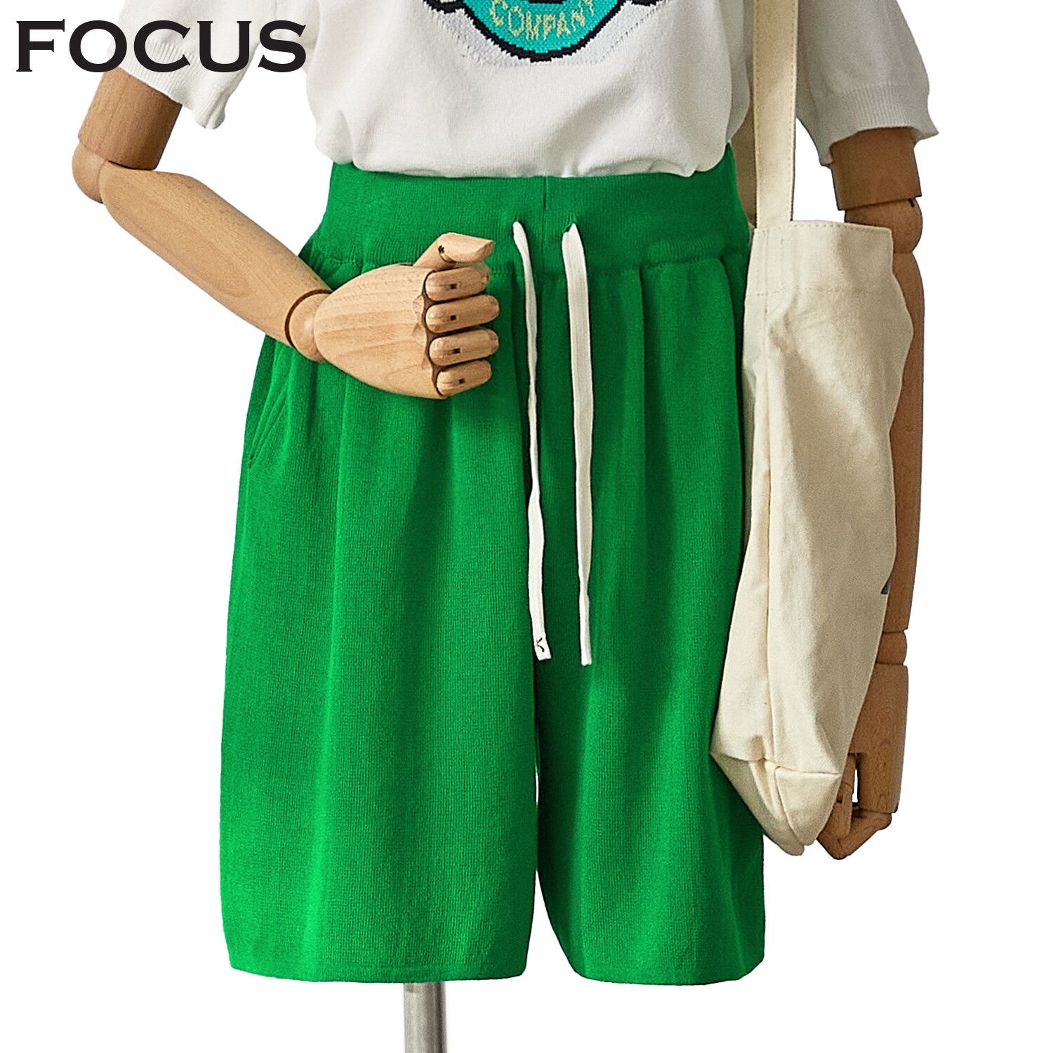 포커스 [모다아울렛][포커스]차르르 니트 끈 반바지 FM3E7PT0370_JK 전주김제점