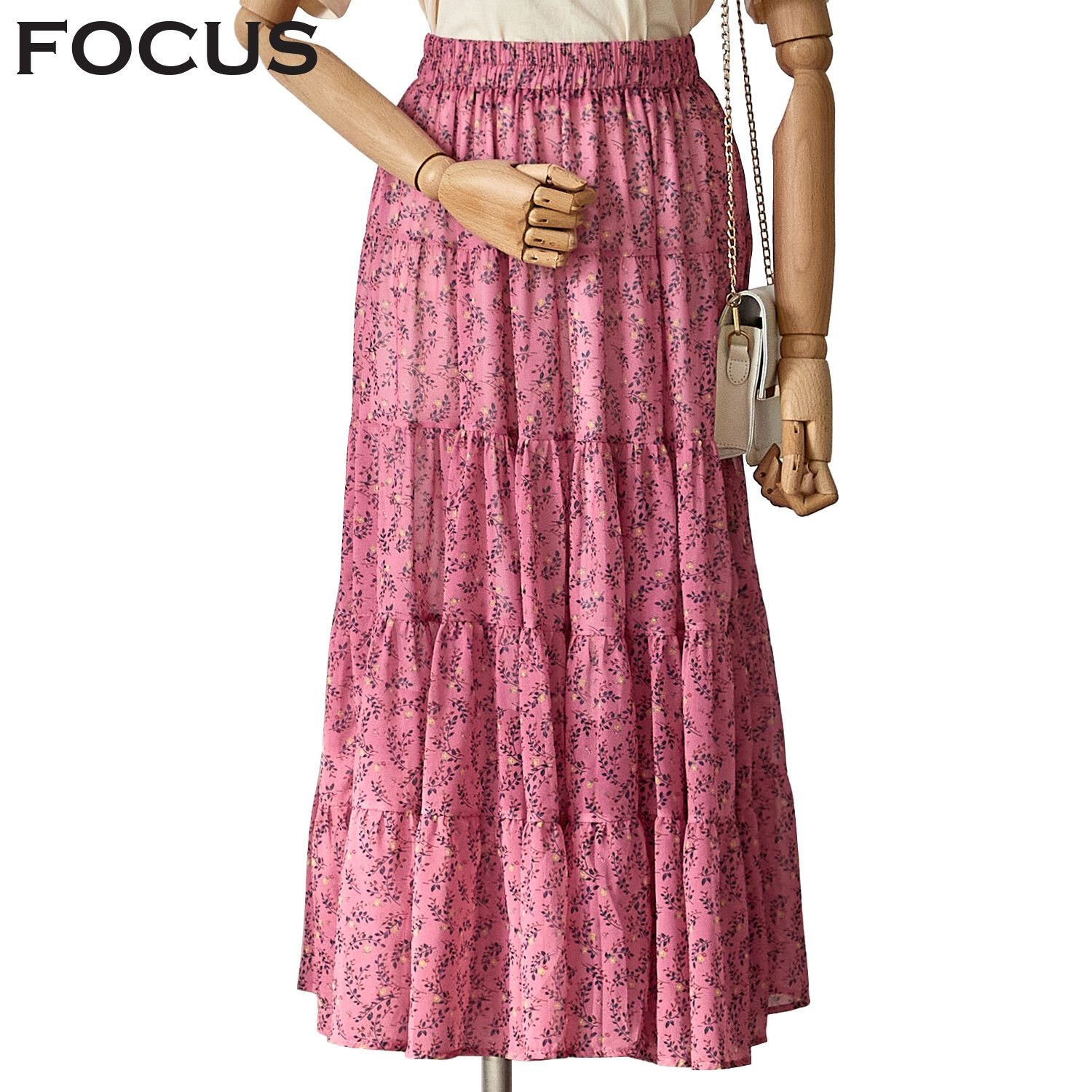 포커스 [모다아울렛][포커스]잔꽃 5단 쉬폰 스커트 FM3E7SK0495_JK 전주김제점