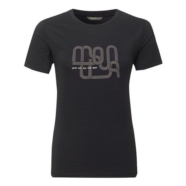 마운티아 [모다아울렛][마운티아]마운티아 여성 여름 일상 등산 반팔 티 라운드 차밍B티셔츠8 1MQTSM2504-BK_SC 순천점