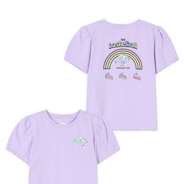 NBA키즈 [모다아울렛][NBA KIDS]NBA 여아 그로서리 캐릭터 티셔츠 라이트퍼플 K232TS620P_US 울산점