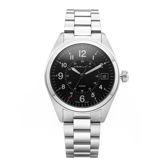 H68551933 카키 필드 남성 메탈시계