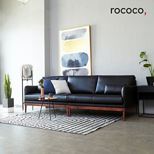 [로코코]로코코 루아르 카우 천연면피가죽 4인 소파