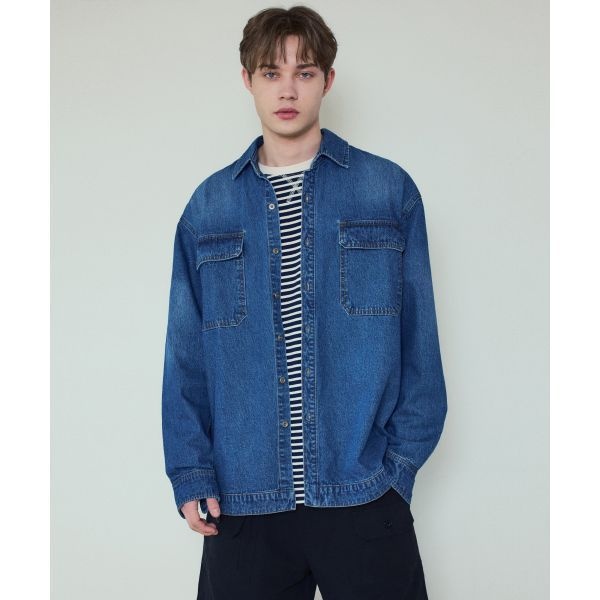 WEDNESDA와이 오아씨S 워시드 비조 데님 셔츠_Blue(WC25-SH01) 8087028