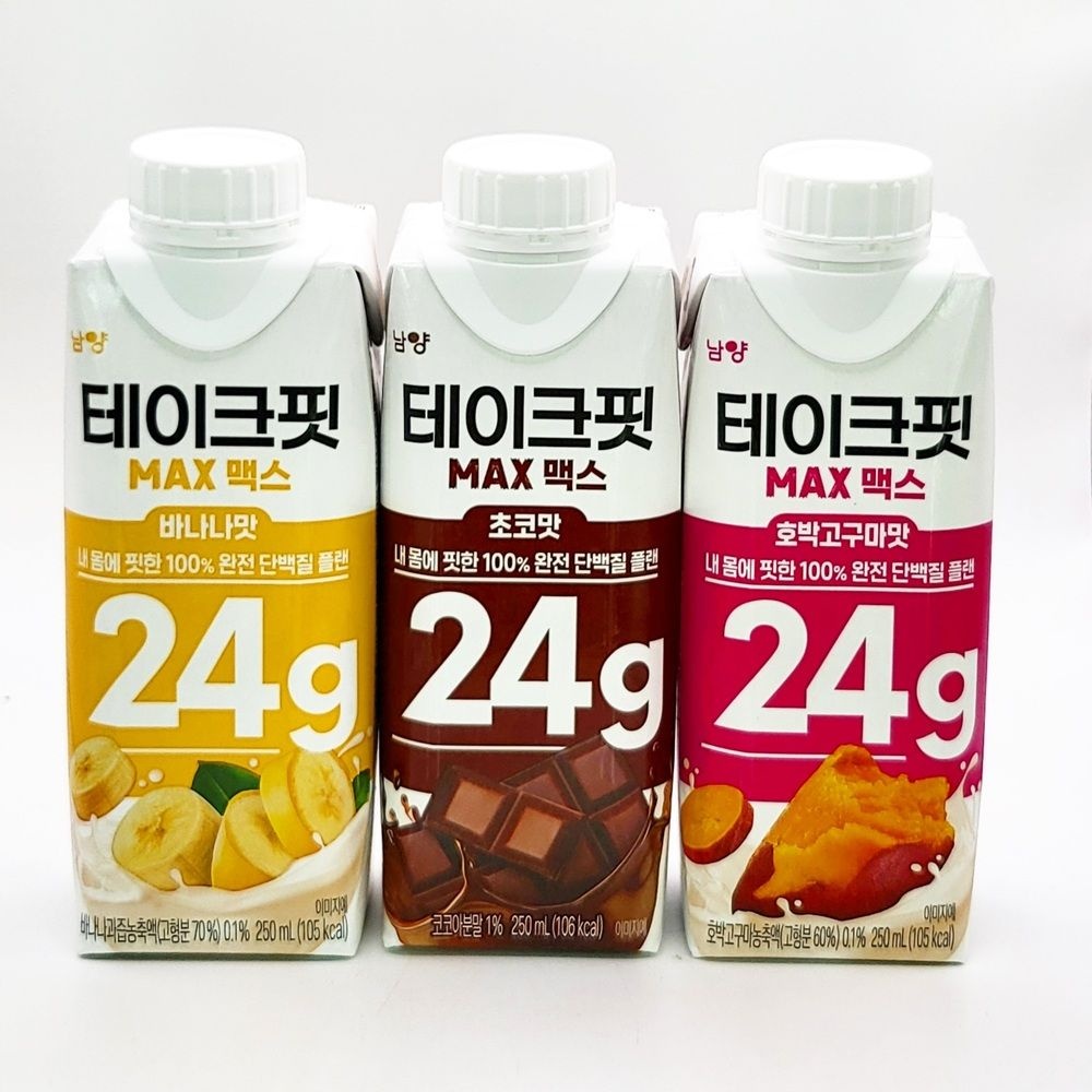 남양 테이크핏 맥스 250ml 초코맛 8개 + 호박고구마맛 8개 + 바나나맛 8개