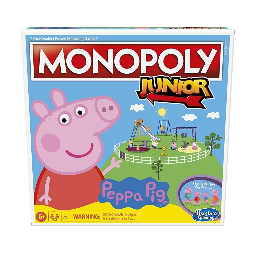 [해외] Hasbro Gaming 모노폴리 주니어: Peppa Pig Edition 보드 게임 2-4인용, 5세 이상 아동용 실내 (아마존 독점 )454090