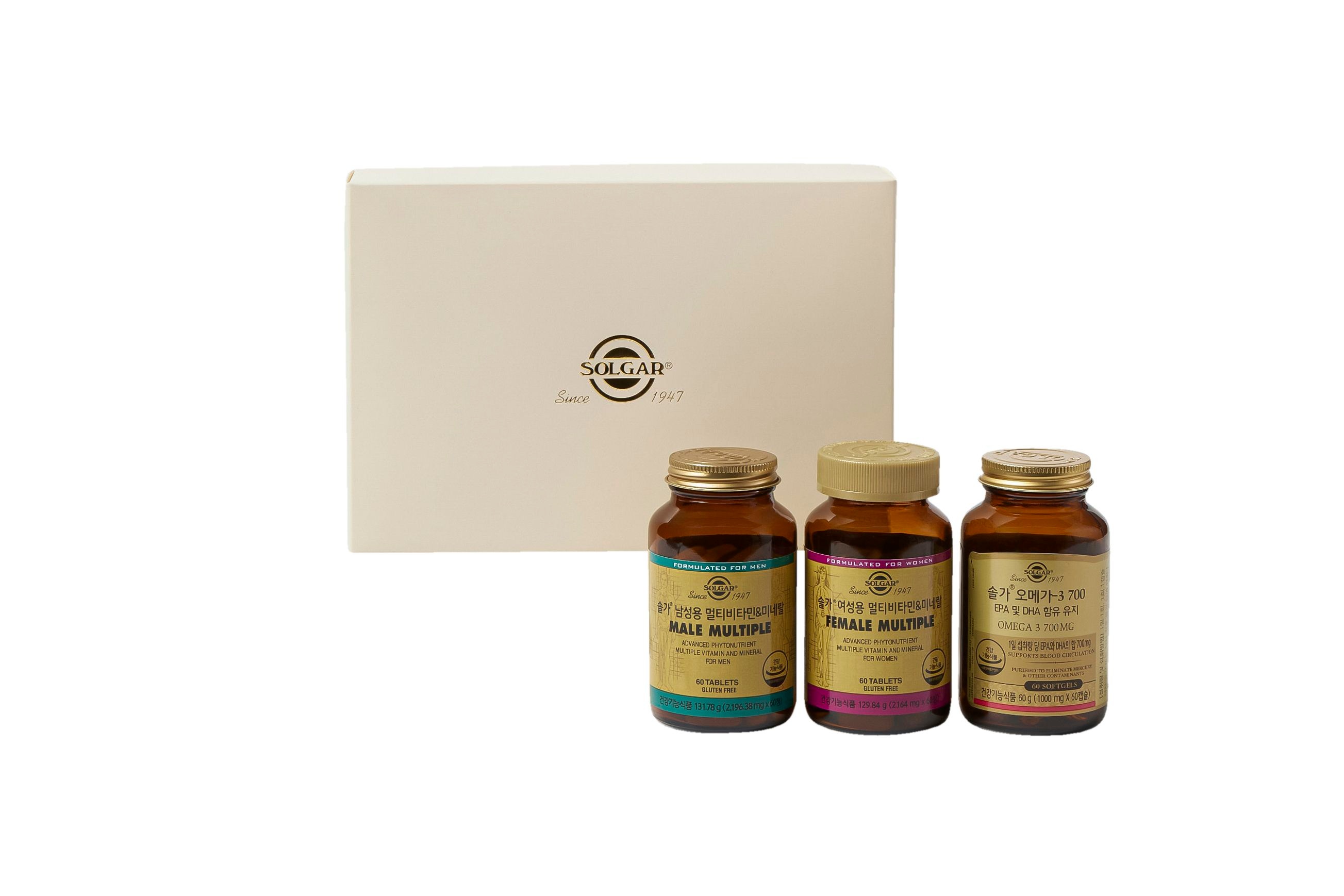 [롯데백화점] 솔가 [선물세트] 솔가 온가족 건강세트(남성멀티비타민+여성멀티비타민+오메가3) LE1218429073