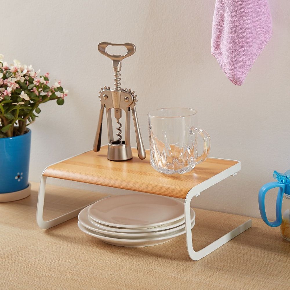 원목철제 미니테이블 2단거실정리 이동형랙