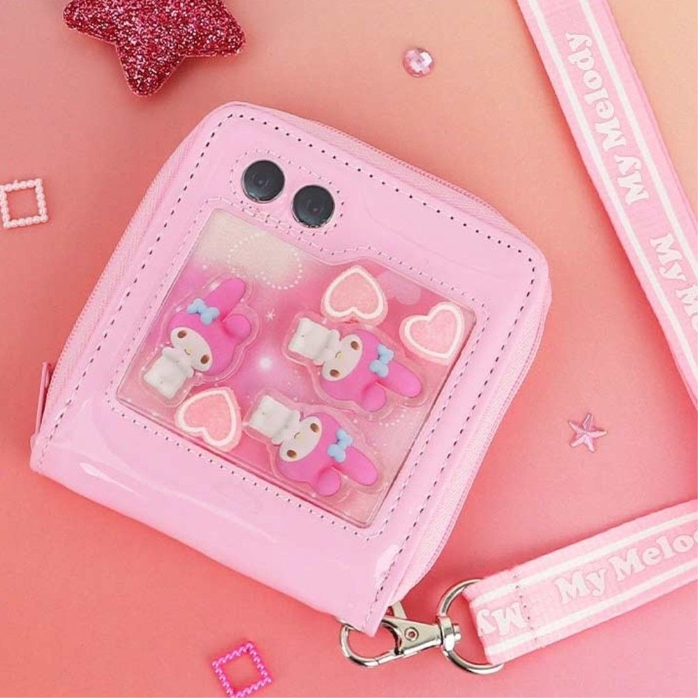 귀여운 산리오캐릭터 목걸이 반지갑 카드 수납 폴더형 지갑 K103520